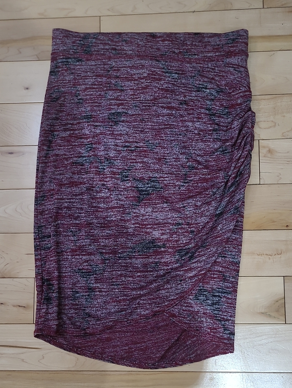 Wilfred Free Women's Size Medium Burgundy Midi Skirt with Side Ruching